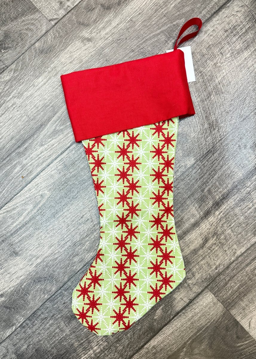 Snowflake with Red Cuff - Monogrammed Christmas Stocking - Stocking - Jimberly's Boutique - Olive Branch - Mississippi