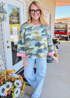 Soft Camo Contrast Sweater - sweater -Jimberly's Boutique-Olive Branch-Mississippi