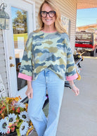 Soft Camo Contrast Sweater - sweater -Jimberly's Boutique-Olive Branch-Mississippi