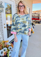 Soft Camo Contrast Sweater - sweater -Jimberly's Boutique-Olive Branch-Mississippi