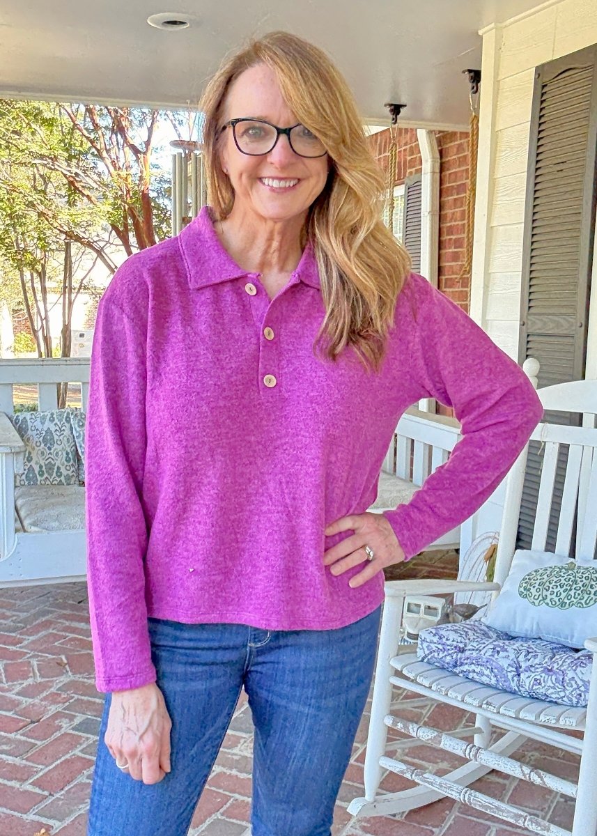 Soft Collared Sweater - Light Plum - sweater - Jimberly's Boutique - Olive Branch - Mississippi