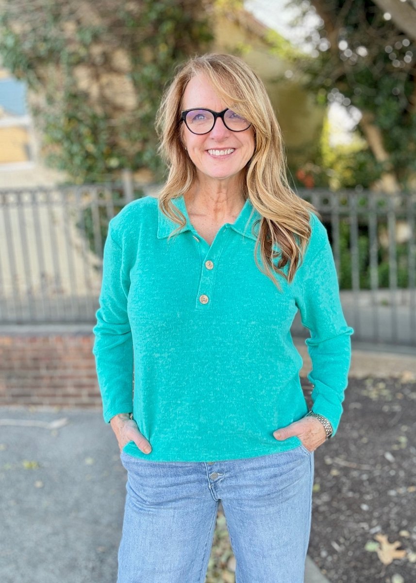 Soft Collared Sweater - Light Teal - sweater - Jimberly's Boutique - Olive Branch - Mississippi