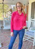 Soft Collared Sweater - Viva Magenta - sweater - Jimberly's Boutique - Olive Branch - Mississippi