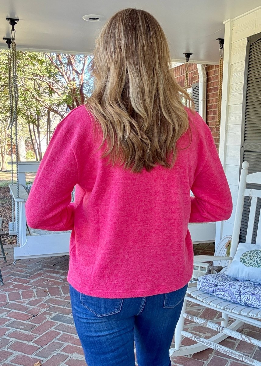 Soft Collared Sweater - Viva Magenta - sweater - Jimberly's Boutique - Olive Branch - Mississippi