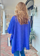 Soft Cowl Neck Poncho Sweater - Bright Blue - sweater - Jimberly's Boutique - Olive Branch - Mississippi