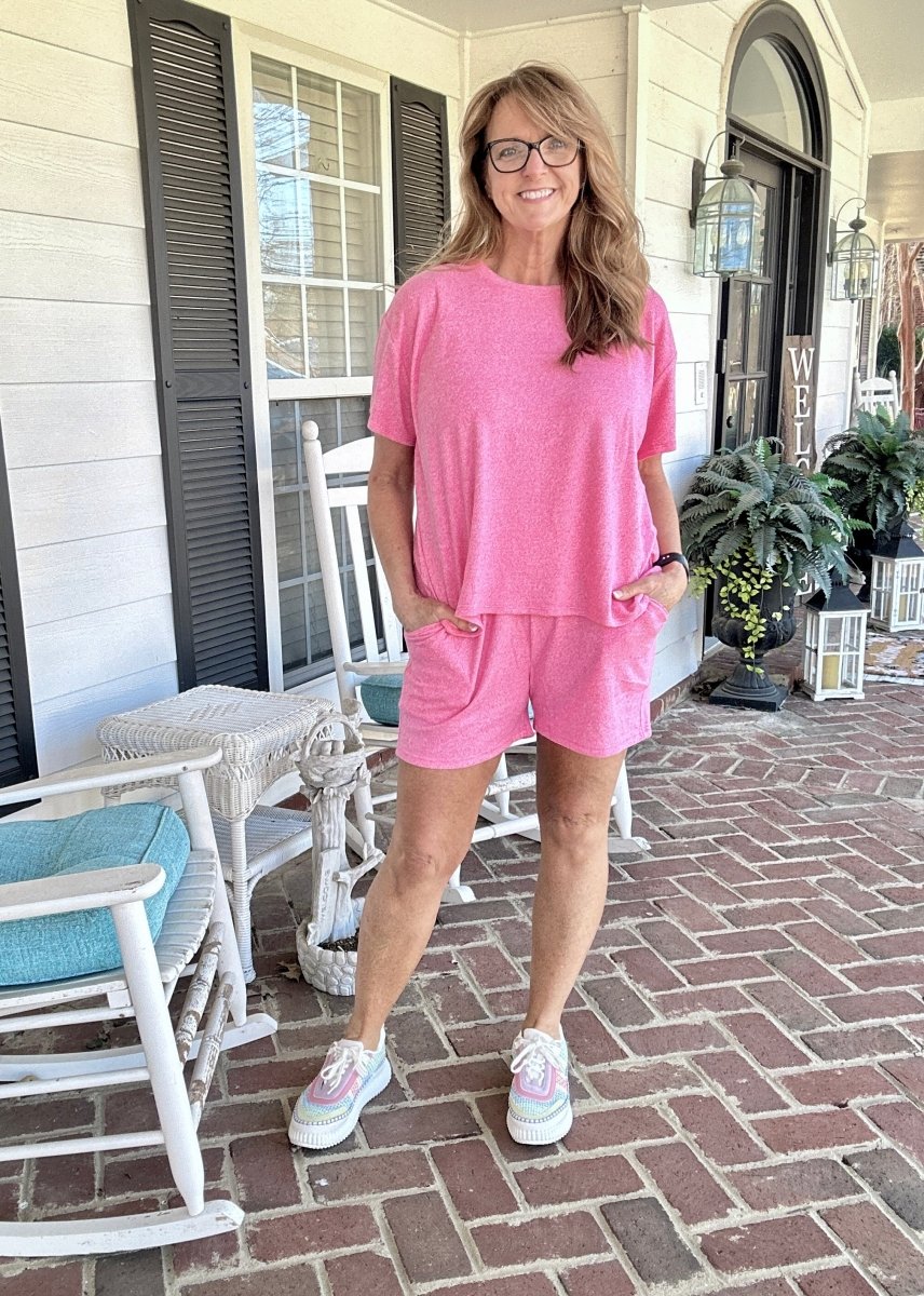 Soft Melange Short Set - Fuchsia | Zenana - short set - Jimberly's Boutique - Olive Branch - Mississippi