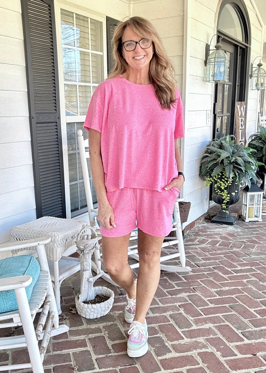 Soft Melange Short Set - Fuchsia | Zenana - short set - Jimberly's Boutique - Olive Branch - Mississippi