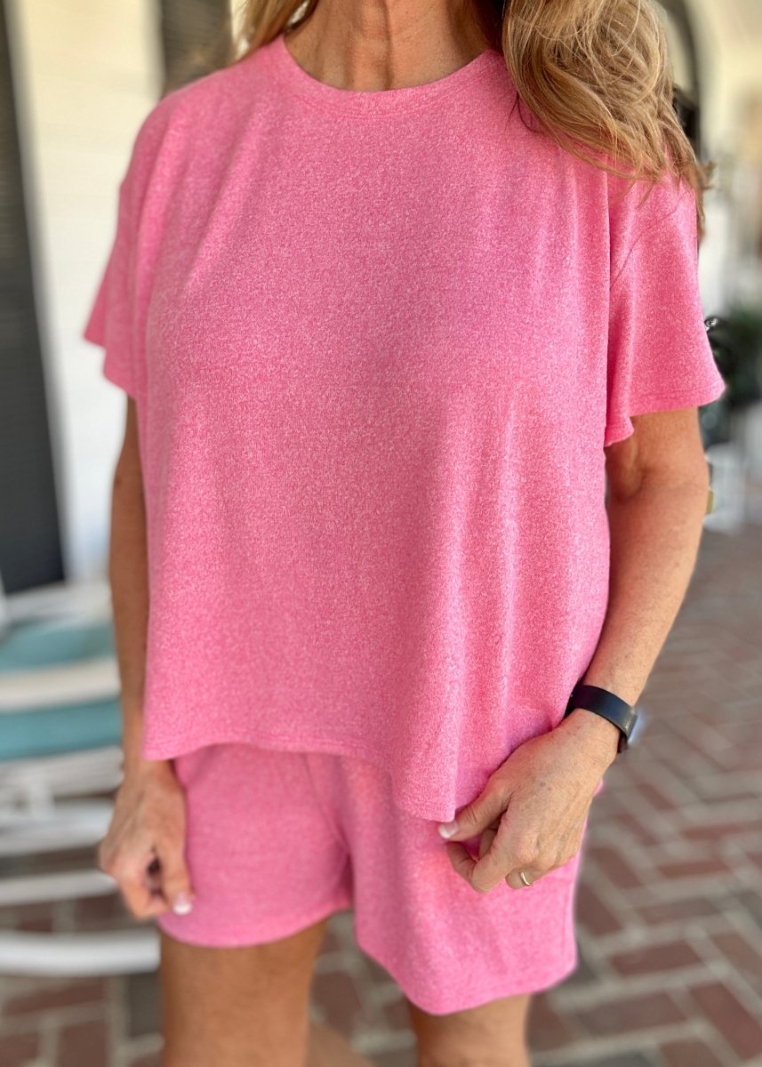 Soft Melange Short Set - Fuchsia | Zenana - short set - Jimberly's Boutique - Olive Branch - Mississippi