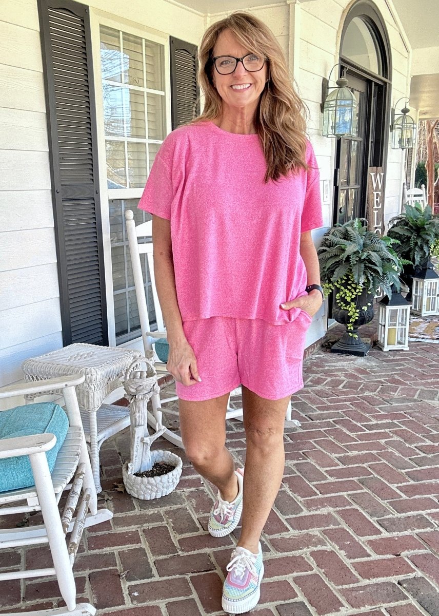 Soft Melange Short Set - Fuchsia | Zenana - short set - Jimberly's Boutique - Olive Branch - Mississippi