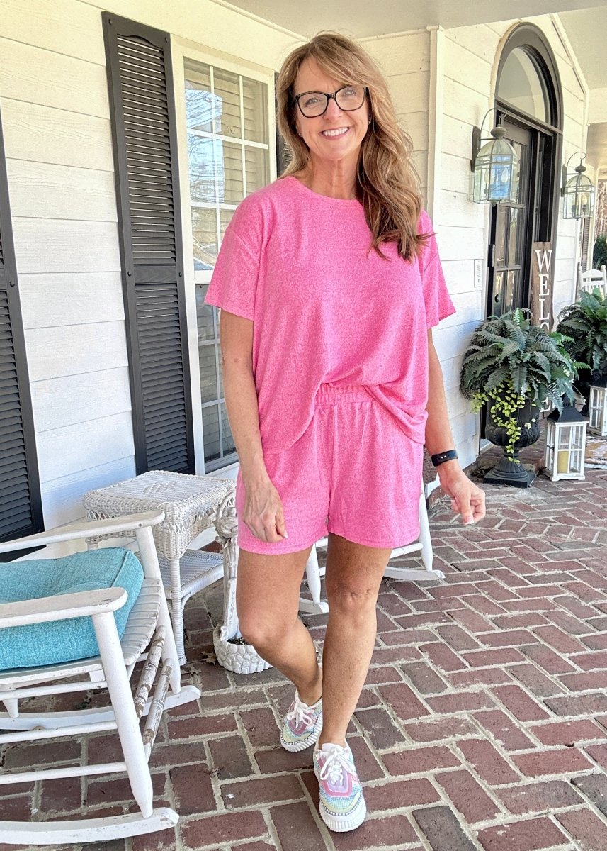 Soft Melange Short Set - Fuchsia | Zenana - short set - Jimberly's Boutique - Olive Branch - Mississippi