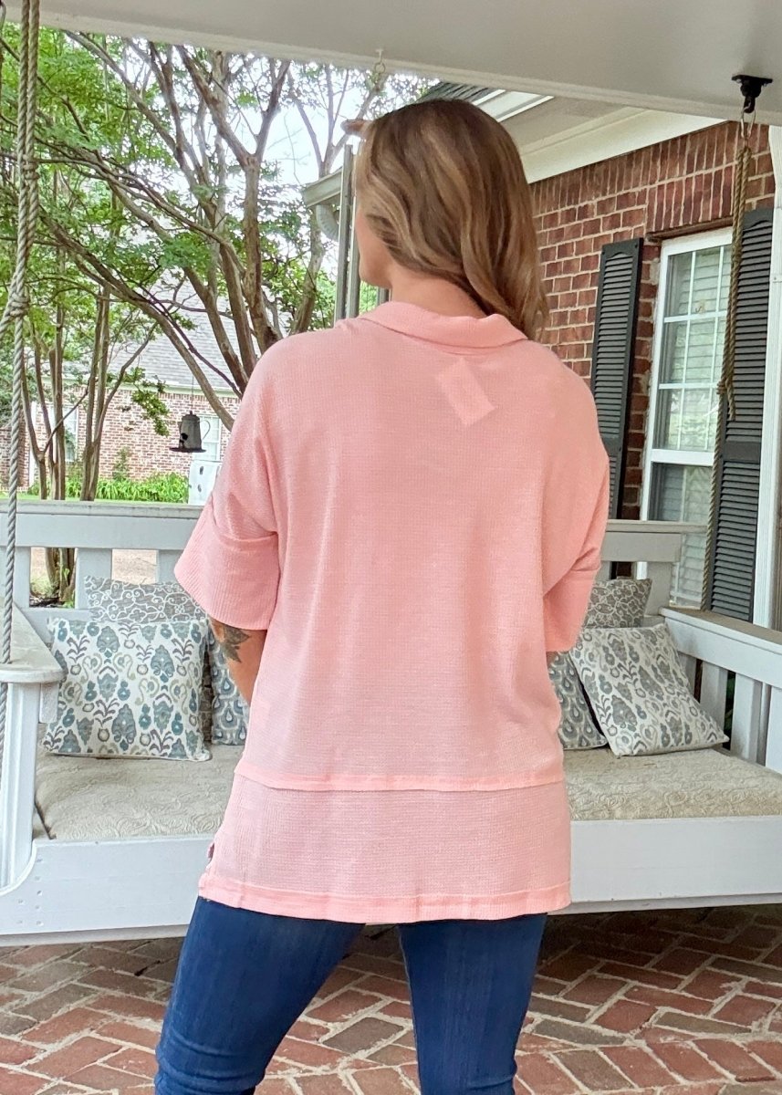 Soft Thermal Collar Top - Peachy Pink - Jimberly's Boutique - Olive Branch - Mississippi