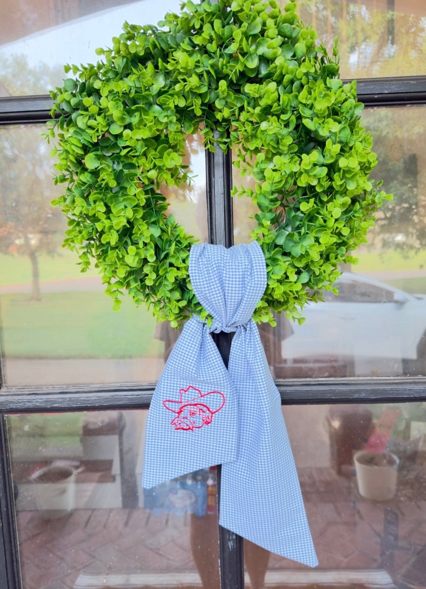 Southern Gent Embroidered Wreath Sash - Jimberly's Boutique-Olive Branch-Mississippi