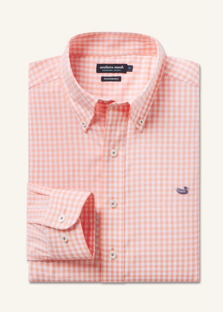 Southern Marsh | Brentwood | Dress Shirt | Peach - Southern Marsh Dress Shirt -Jimberly's Boutique-Olive Branch-Mississippi