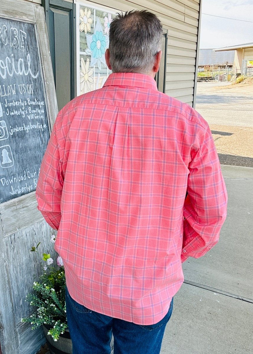 Southern Marsh | Calabash Performance Dress Shirt | Peach & Coral - Southern Marsh Dress Shirt -Jimberly's Boutique-Olive Branch-Mississippi