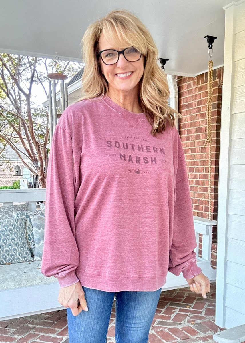 Southern Marsh | Seawash | Gameday | Sweatshirt | Maroon - Southern Marsh Sweatshirt - Jimberly's Boutique - Olive Branch - Mississippi