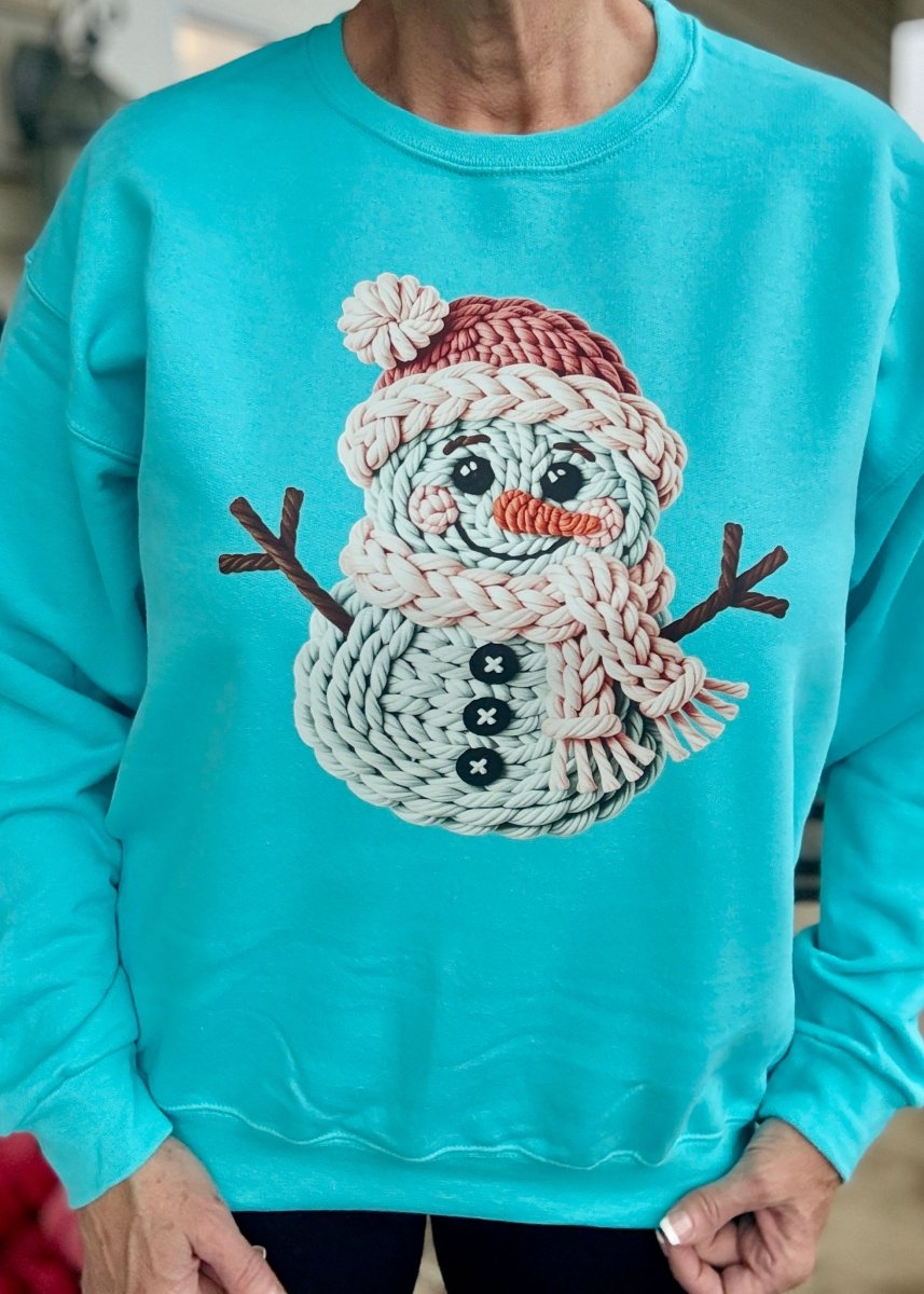 Special Crochet Snowman Sweatshirt - sweatshirt - Jimberly's Boutique - Olive Branch - Mississippi