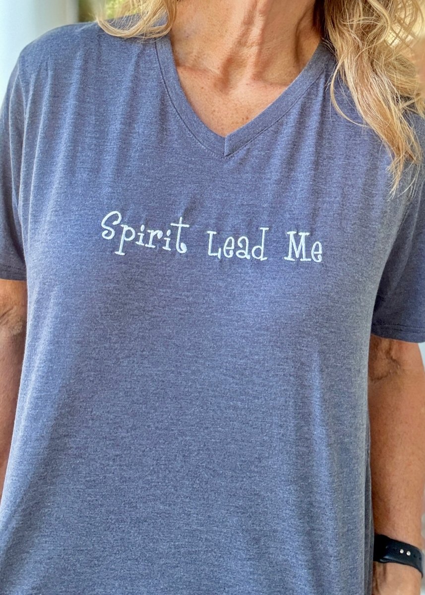 Spirit Lead Me Embroidered V Neck T Shirt - sweatshirt - Jimberly's Boutique - Olive Branch - Mississippi