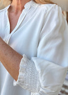 Split Neck Woven Top - Off White | Umgee - Umgee Top - Jimberly's Boutique - Olive Branch - Mississippi