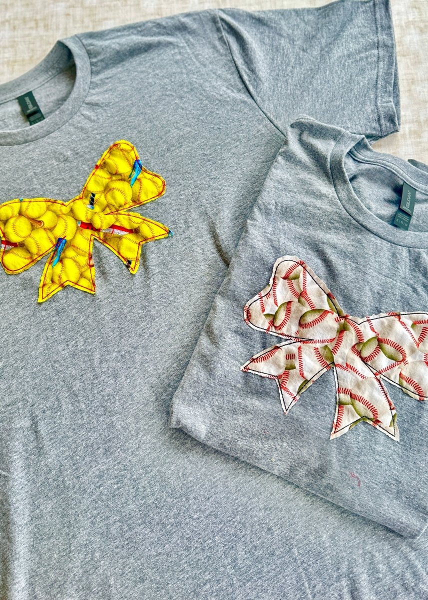 Sports Bow Applique' SS T-Shirt - 5 options - Jimberly's Boutique - Olive Branch - Mississippi