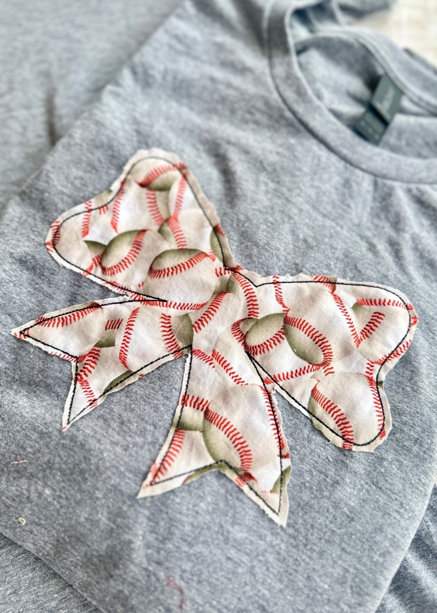 Sports Bow Applique' SS T-Shirt - 5 options - Jimberly's Boutique - Olive Branch - Mississippi