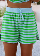 Spring Fling Stripe Shorts Set - Green Stripe - short set -Jimberly's Boutique-Olive Branch-Mississippi