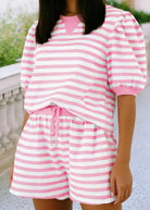 Spring Fling Stripe Shorts Set - Pink Stripe - short set -Jimberly's Boutique-Olive Branch-Mississippi
