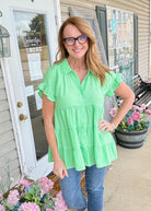 Spring Forward Tiered Top - Green - Umgee Top - Jimberly's Boutique - Olive Branch - Mississippi