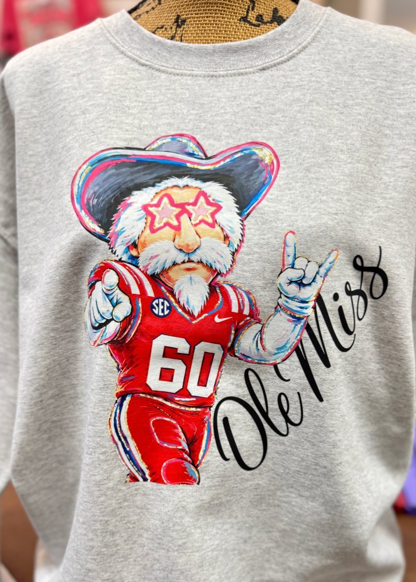 Starry Eyes Ole Miss Sweatshirt - Graphic Sweatshirt -Jimberly's Boutique-Olive Branch-Mississippi