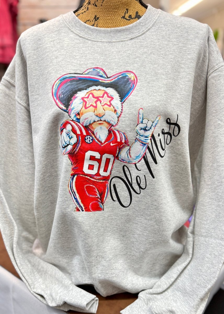 Starry Eyes Ole Miss Sweatshirt - Graphic Sweatshirt -Jimberly's Boutique-Olive Branch-Mississippi