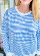 Striped Banded Pullover - Cornflower Blue | Zenana - pullover -Jimberly's Boutique-Olive Branch-Mississippi