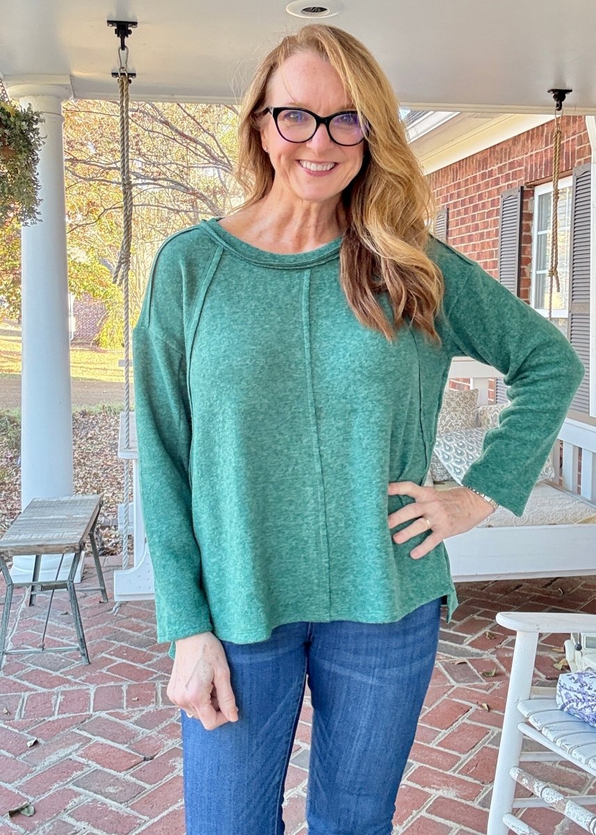 Sweet Dreams Sweater - Dark Green - Casual Sweater - Jimberly's Boutique - Olive Branch - Mississippi