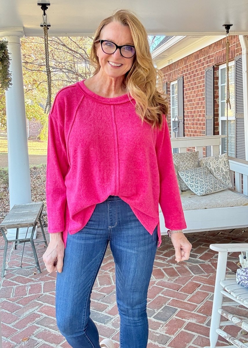 Sweet Dreams Sweater - Hot Pink - Casual Sweater - Jimberly's Boutique - Olive Branch - Mississippi