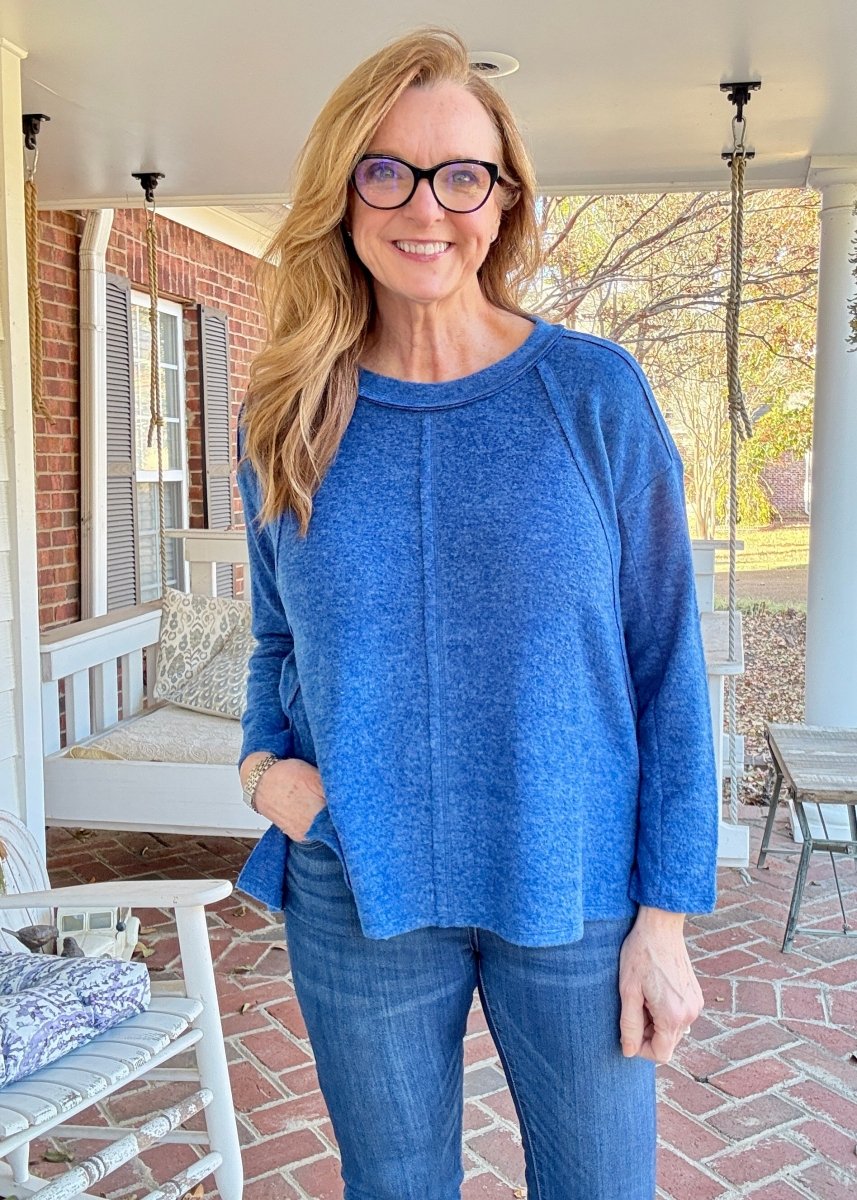 Sweet Dreams Sweater - Lt Navy - Casual Sweater - Jimberly's Boutique - Olive Branch - Mississippi