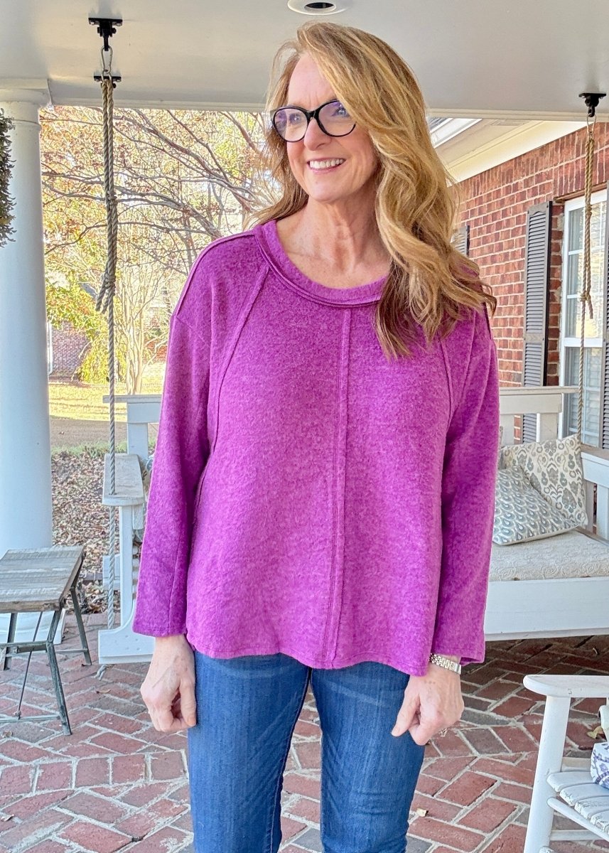 Sweet Dreams Sweater - Lt Plum - Casual Sweater - Jimberly's Boutique - Olive Branch - Mississippi