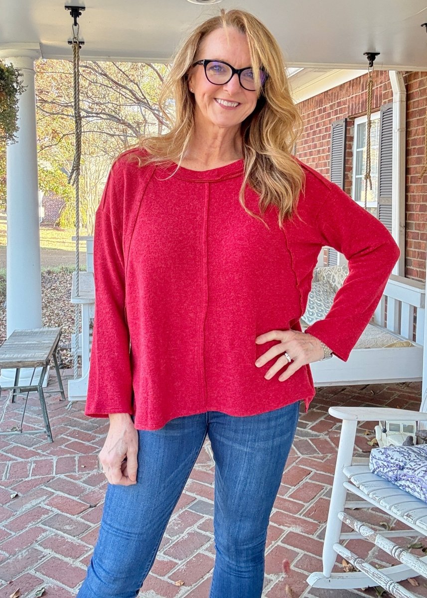 Sweet Dreams Sweater - Red - Casual Sweater - Jimberly's Boutique - Olive Branch - Mississippi