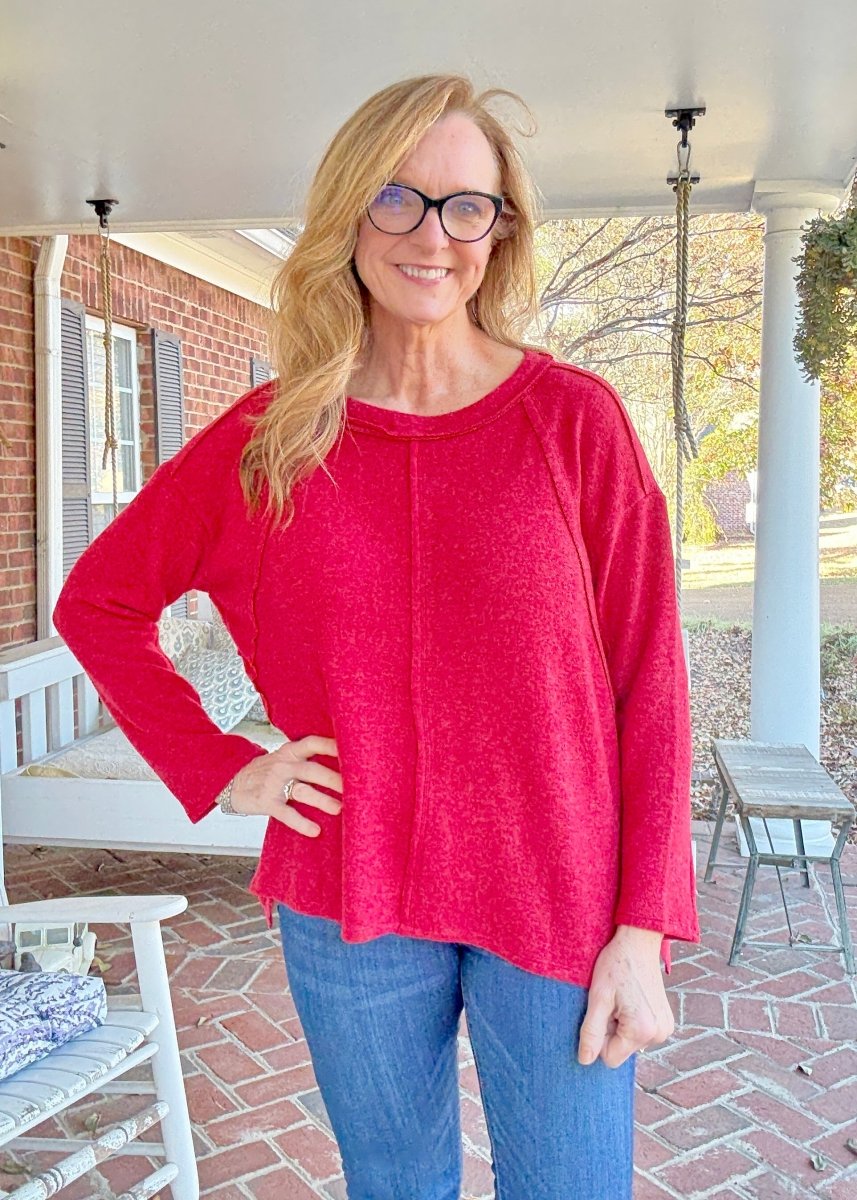 Sweet Dreams Sweater - Red - Casual Sweater - Jimberly's Boutique - Olive Branch - Mississippi