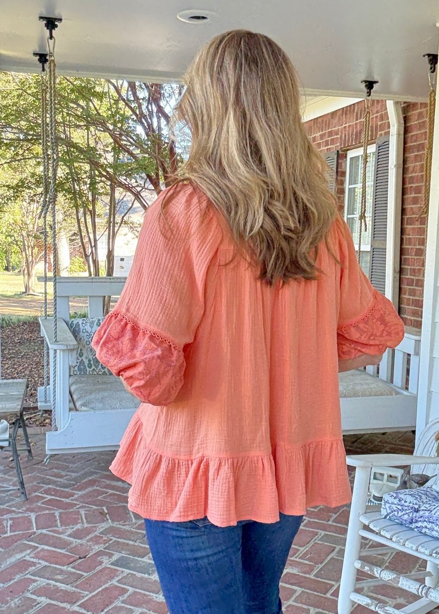 Sweet Magnolia Top - Cantaloupe - Umgee Top - Jimberly's Boutique - Olive Branch - Mississippi