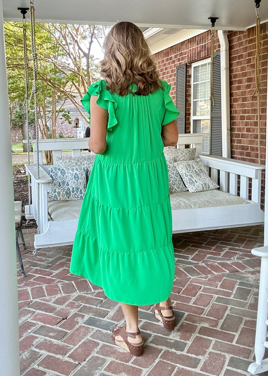 Sweet Summer Dress - Kelly Green | Umgee A - Line Midi Dress - Maxi Dress - Jimberly's Boutique - Olive Branch - Mississippi