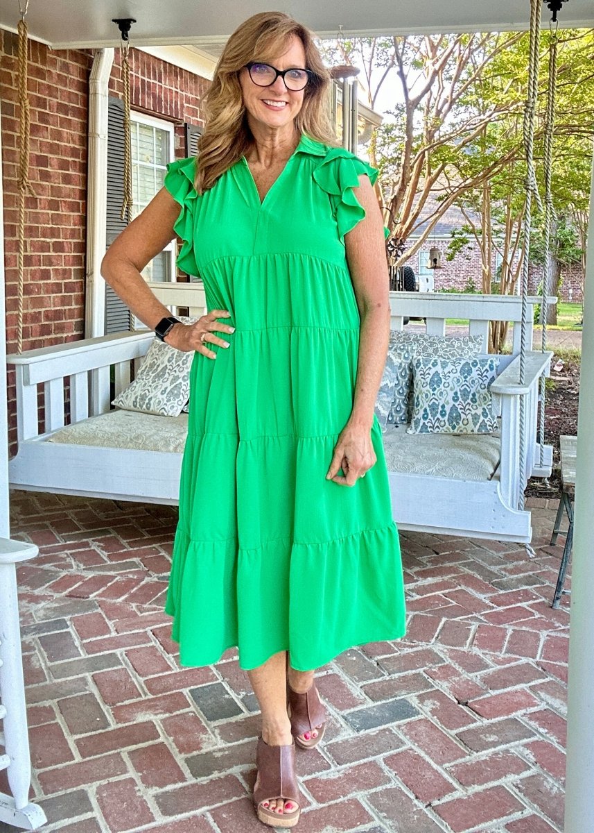 Sweet Summer Dress - Kelly Green | Umgee A - Line Midi Dress - Maxi Dress - Jimberly's Boutique - Olive Branch - Mississippi