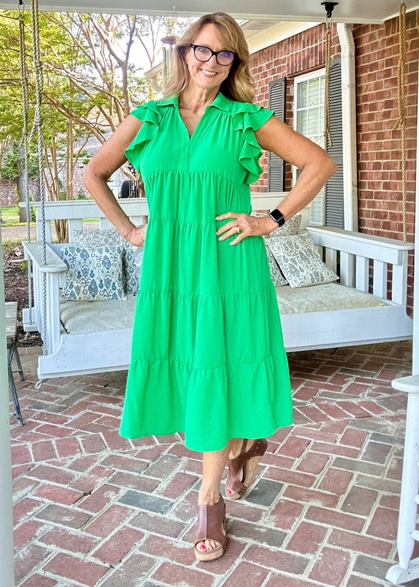 Sweet Summer Dress - Kelly Green | Umgee A - Line Midi Dress - Maxi Dress - Jimberly's Boutique - Olive Branch - Mississippi