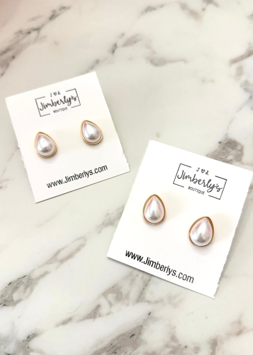 Teardrop Pearl Earrings - Jimberly's Boutique - Olive Branch - Mississippi