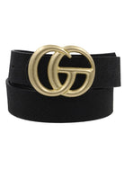 Textured CG Faux Leather Buckle Belt - Black - belt - Jimberly's Boutique - Olive Branch - Mississippi