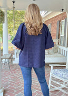 Textured Puff Sleeve Top - Navy - Umgee Top - Jimberly's Boutique - Olive Branch - Mississippi