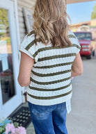 Textured Striped Collared Sweater Vest - Olive - sweater -Jimberly's Boutique-Olive Branch-Mississippi
