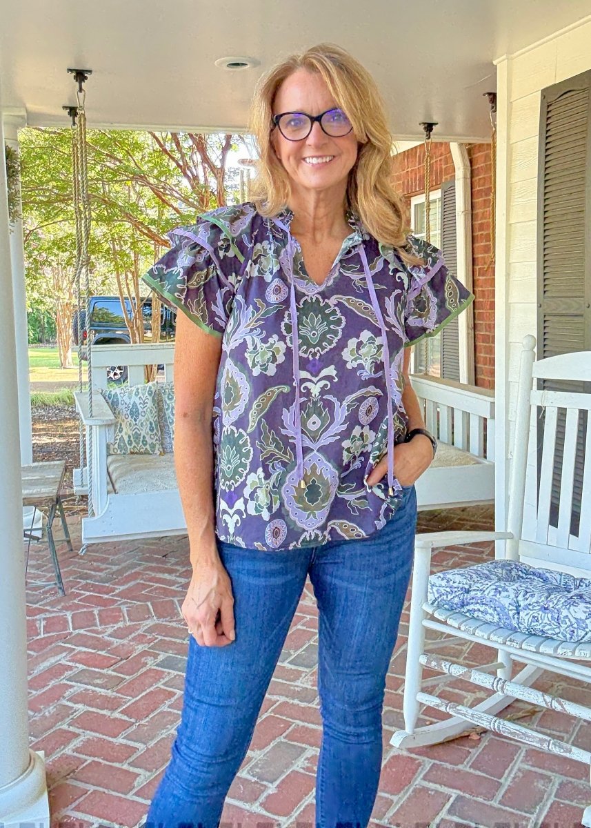Tiered Charm Top - Navy Combo | Entro - Entro Top - Jimberly's Boutique - Olive Branch - Mississippi