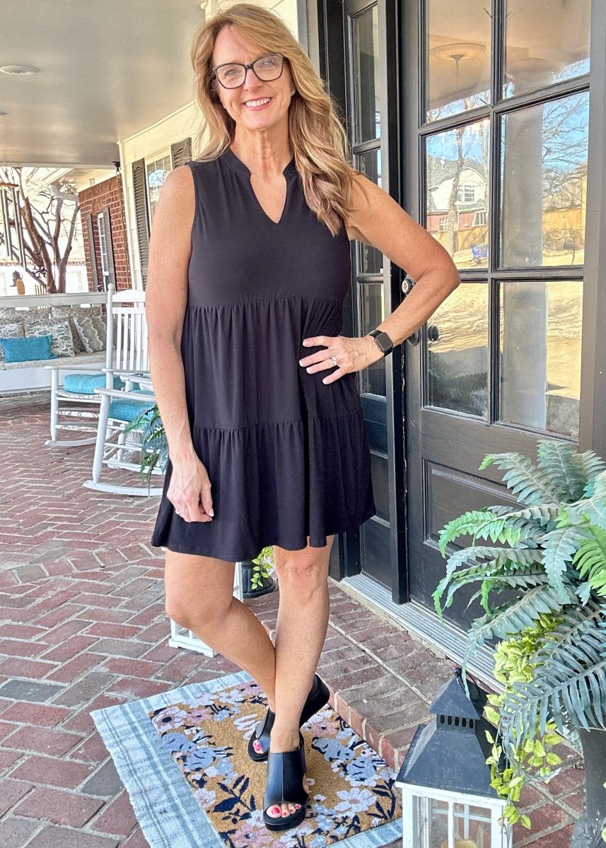 Tiered Dress - Black | Dear Scarlett - Dear Scarlett Wrinkle Free Dress -Jimberly's Boutique-Olive Branch-Mississippi