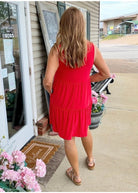 Tiered Dress - Red | Dear Scarlett - Dear Scarlett Wrinkle Free Dress - Jimberly's Boutique - Olive Branch - Mississippi