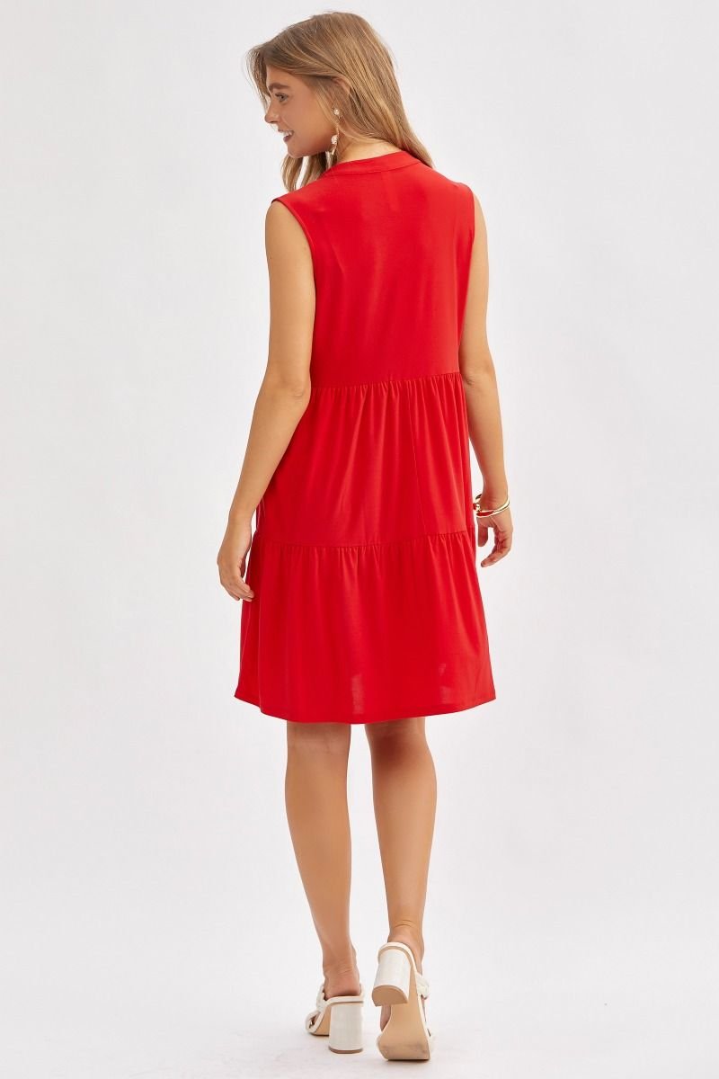 Tiered Dress - Red | Dear Scarlett (S - 3X) - Dear Scarlett Wrinkle Free Dress - Jimberly's Boutique - Olive Branch - Mississippi