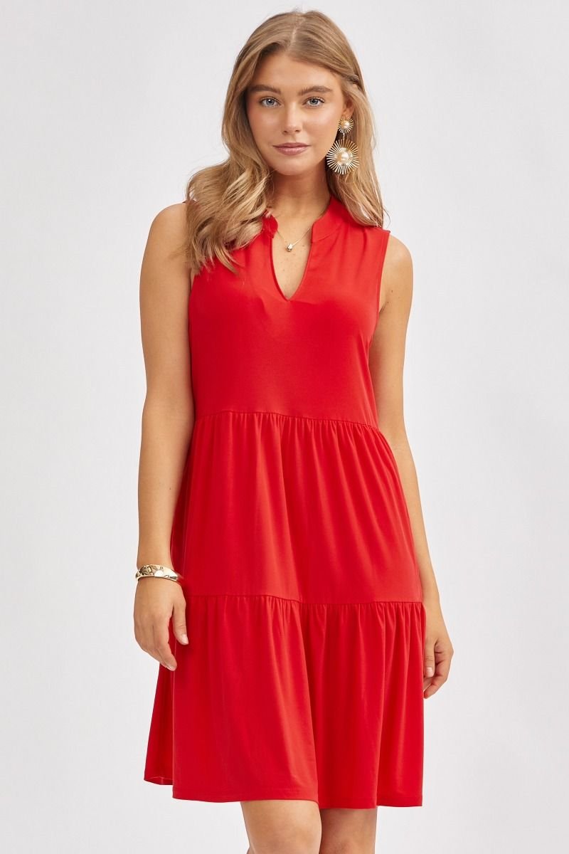Tiered Dress - Red | Dear Scarlett (S - 3X) - Dear Scarlett Wrinkle Free Dress - Jimberly's Boutique - Olive Branch - Mississippi