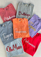 Tigers 3D Puff Embroidered Comfort Colors T-shirt - Blue Jean - Embroidered Comfort Colors -Jimberly's Boutique-Olive Branch-Mississippi